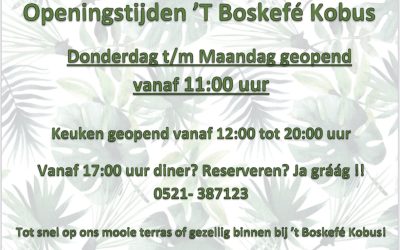 Openingstijden 't Boskefe Kobus Zorgvlied